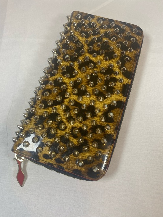 Christian Louboutin Handbags - Christian Louboutin Black & Gold Patent Leather Studded Wallet/Clutch